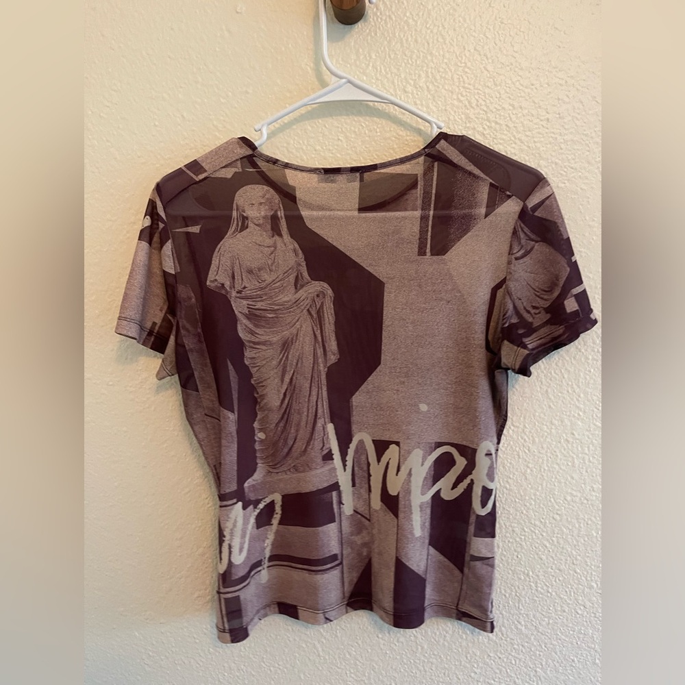 Miaou graphic Print mesh shirt
